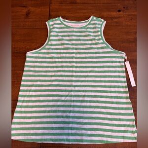 Caslon Green & White NWT Striped Sleeveless Tank Top